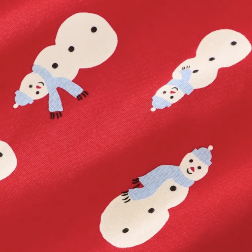 NWT! Hanna Andersson Snowmen on Red Long John Pajama Set - Size 2T - Picture 9 of 10